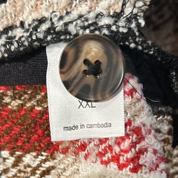 Maurices SZXXL Chunky Plaid Coat Toggles Sherpa Collar Western Preppy Ranch - Picture 11 of 12